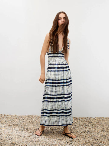 Printed Open Back Dress